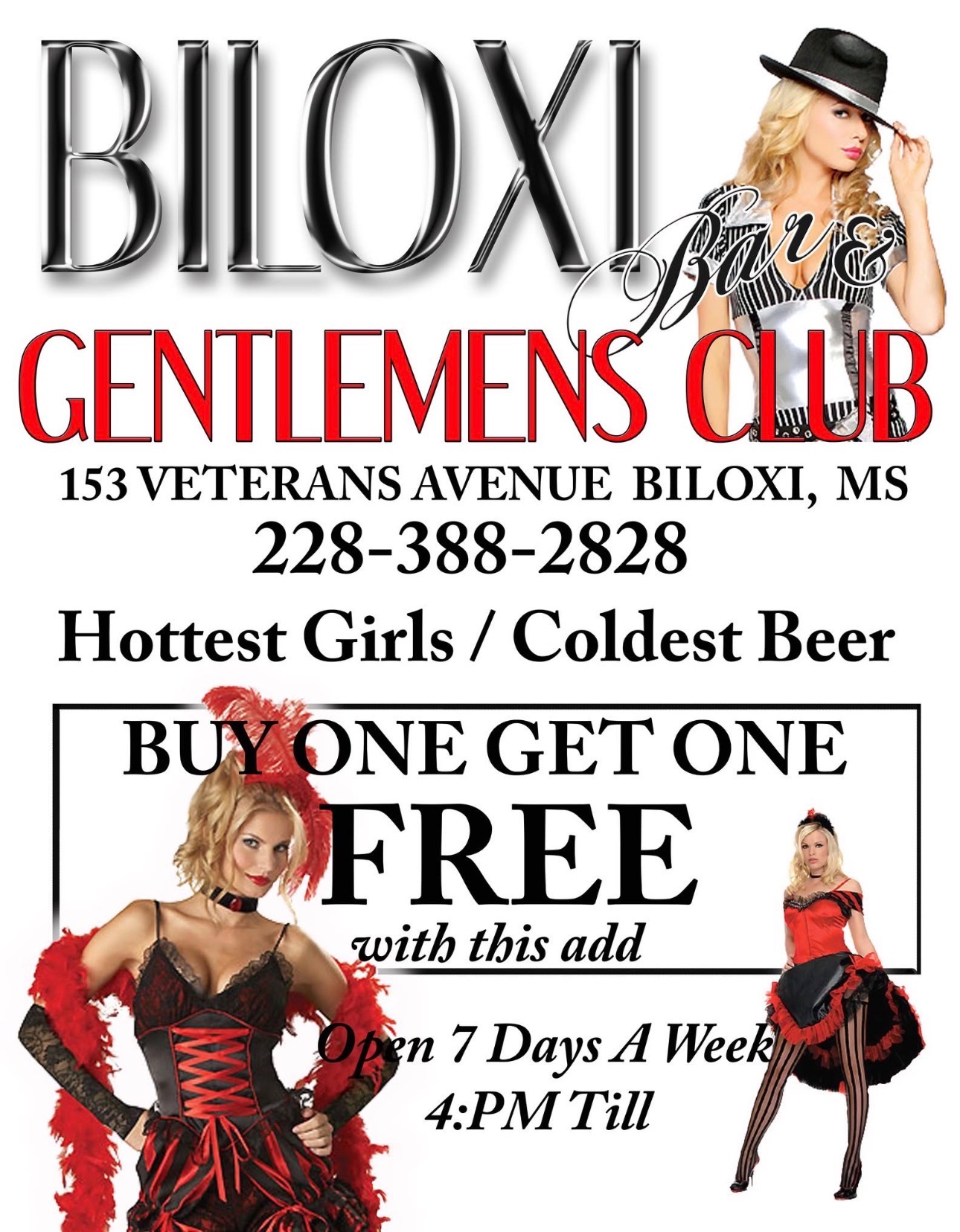 Second promotional flyer from Biloxi Bar and Gentleman's Club