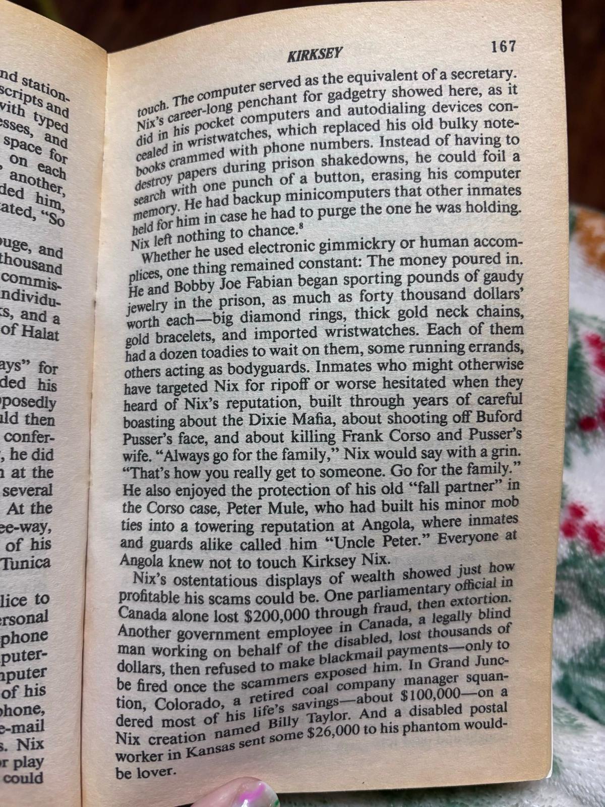 Mississippi Mud page 167 - Kirksey Nix computer systems and Lonely Hearts scam