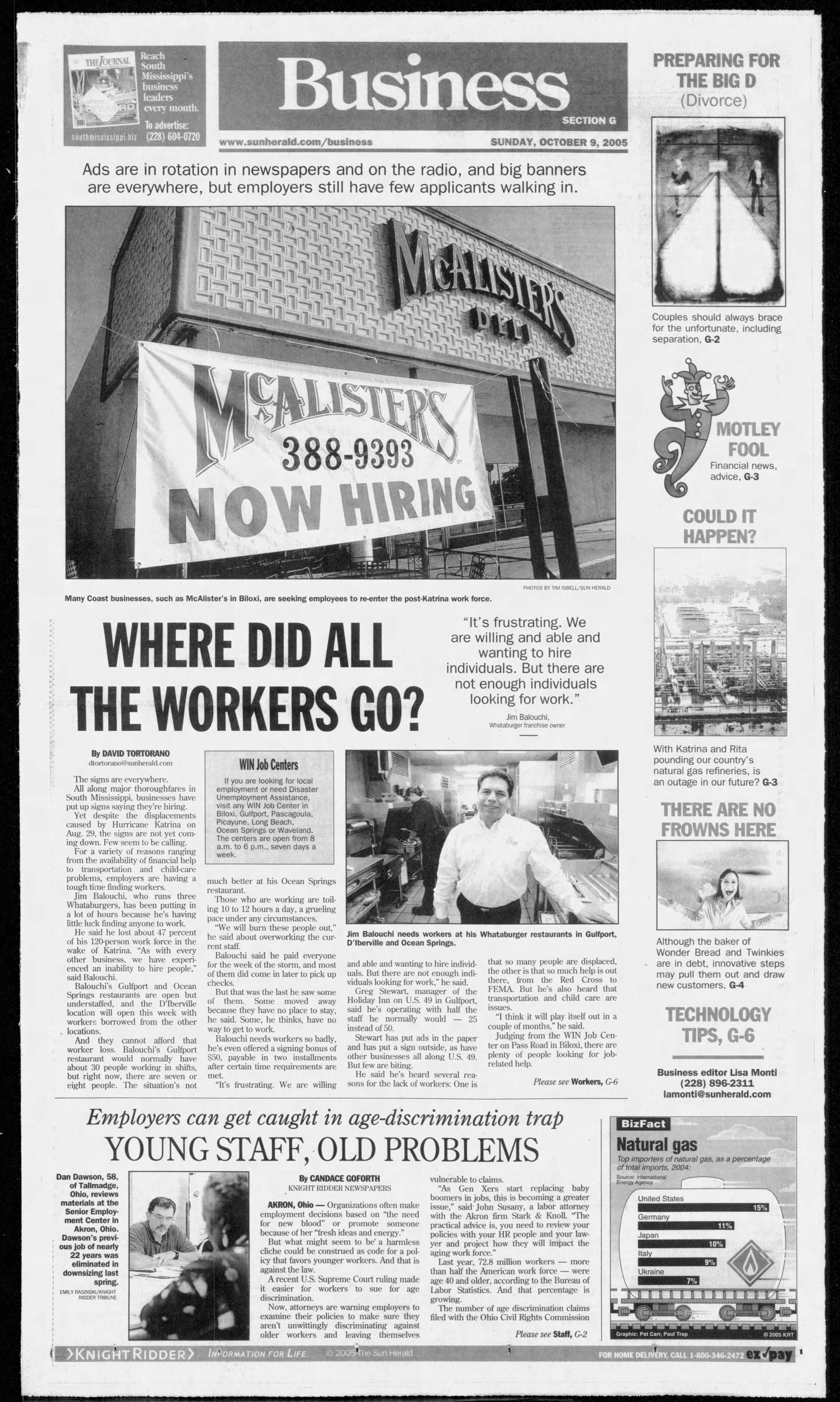 Sun Herald Business page: Greg Stewart, manager of the Holiday Inn on U.S. 49 in Gulfport