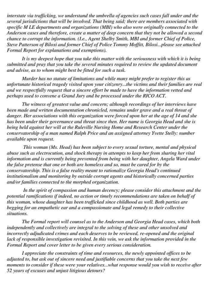 T.A. Powell letter to Governor-Elect Tate and DA Myers-McIlrath — Page 1